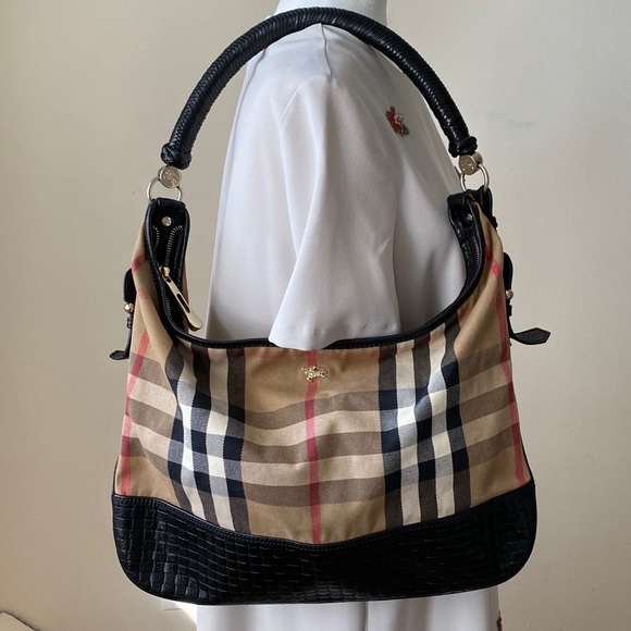 Burberry Handbags - Burberry Canvas and Leather Shoulder Bag